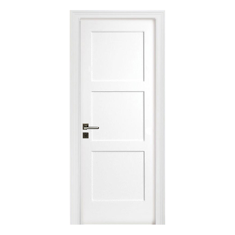 Prehung Interior Room 3 Panel White Shaker Solid Wood Door - Hanse